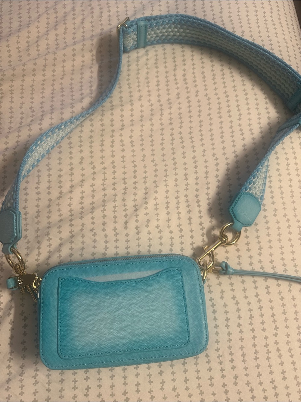 Marc Jacobs Light Blue Crossbody Snapshot Bag with Wide Strap - Picture 2 of 4